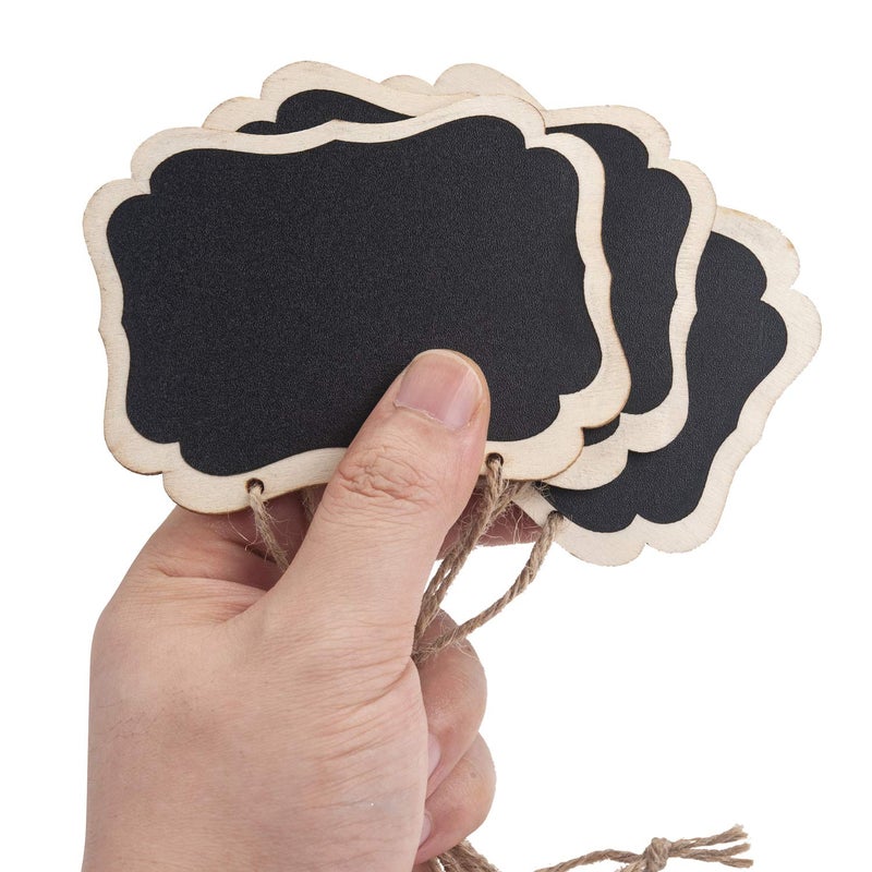 ONUPGO 16 Pack Chalkboard Tags with Liquid Chalk Marker, Double Sided Blackboard with Hanging String, Wooden Mini Erasable Chalkboard Signs, Hanging Chalkboard Labels, Price Tags, Message Tags - Image 3